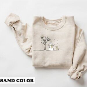 Christmas Snowman Sweatshirt Cute Winter Holiday Snowman Graphic Tee